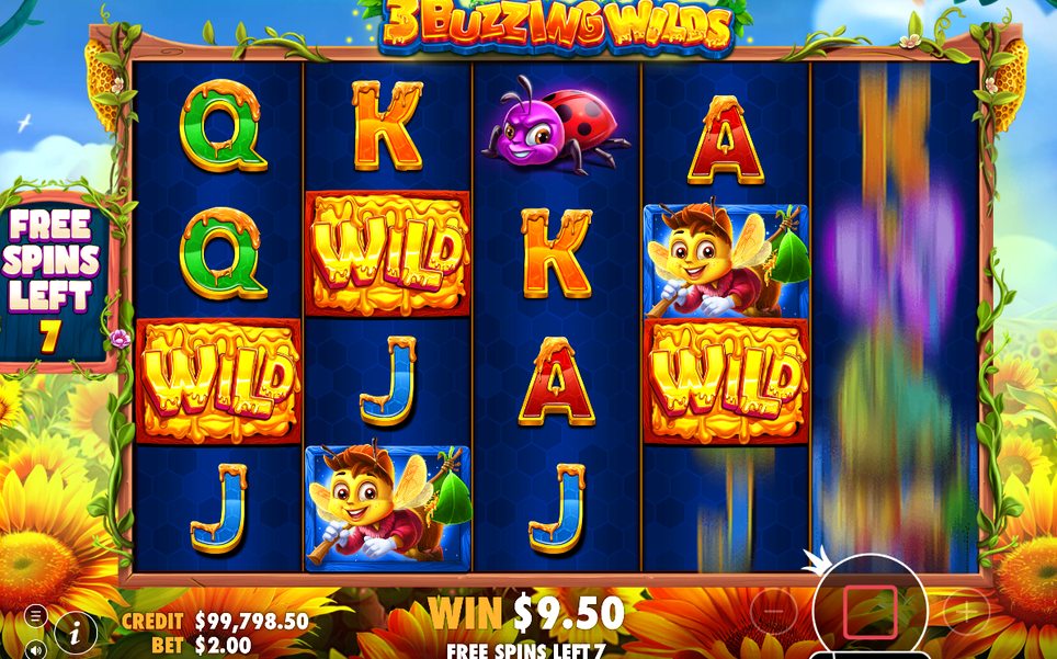 Free spins with Sticky WILD symbols on the grid