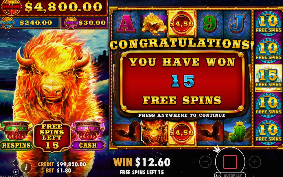 Bonus round with special symbols on the reels