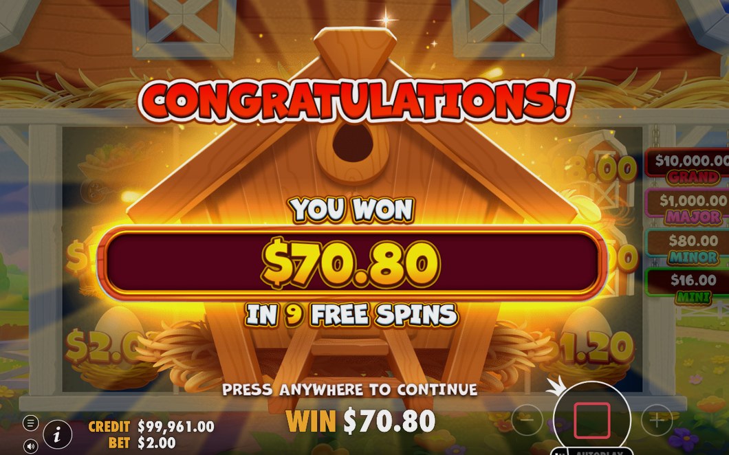 Free Spins retrigger: three or more Scatter add one spin